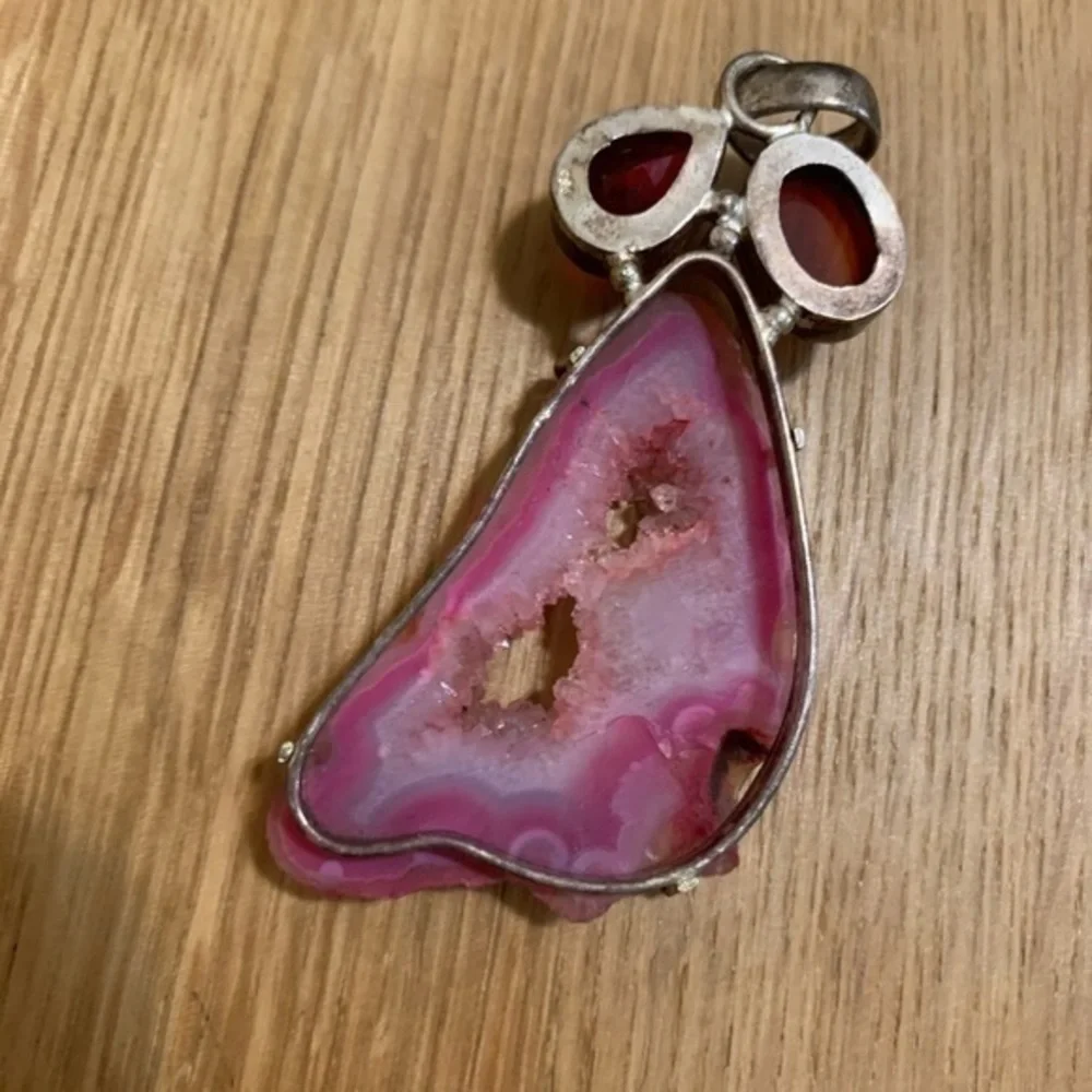 Cute rock‎ cherry crystal necklace